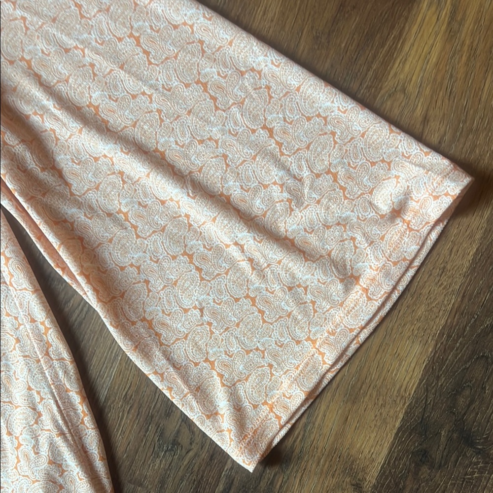 Michael Kors XL - Orange Peach Paisley Blouse - Relaxed Boxy Fit - Picture 8 of 14